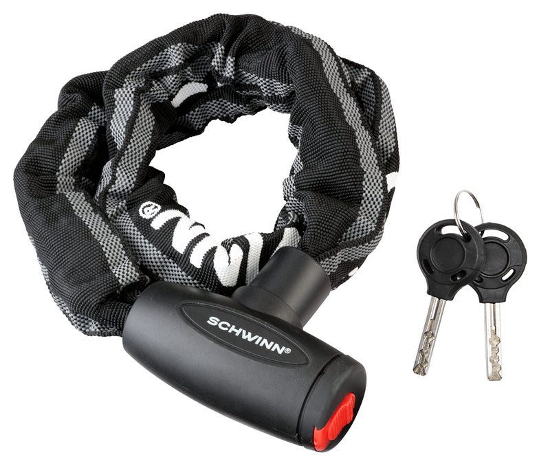 Schwinn Reflective Chain Key Lock for Bike, 3 feet x 8mm Anti Theft Bicycle Lock, Security Level 4 - Image 1